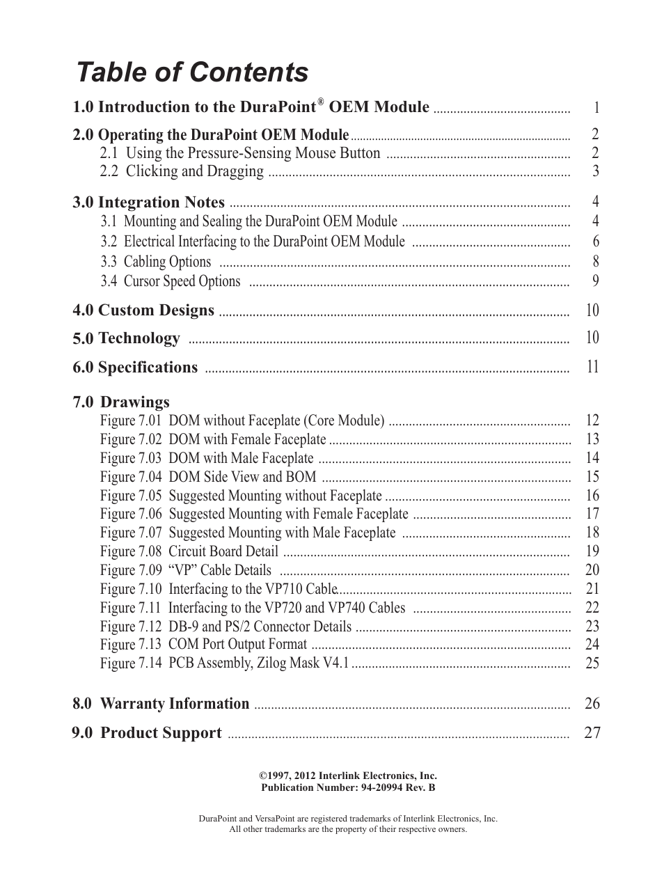 Interlink Electronics DuraPoint User Manual | Page 3 / 35