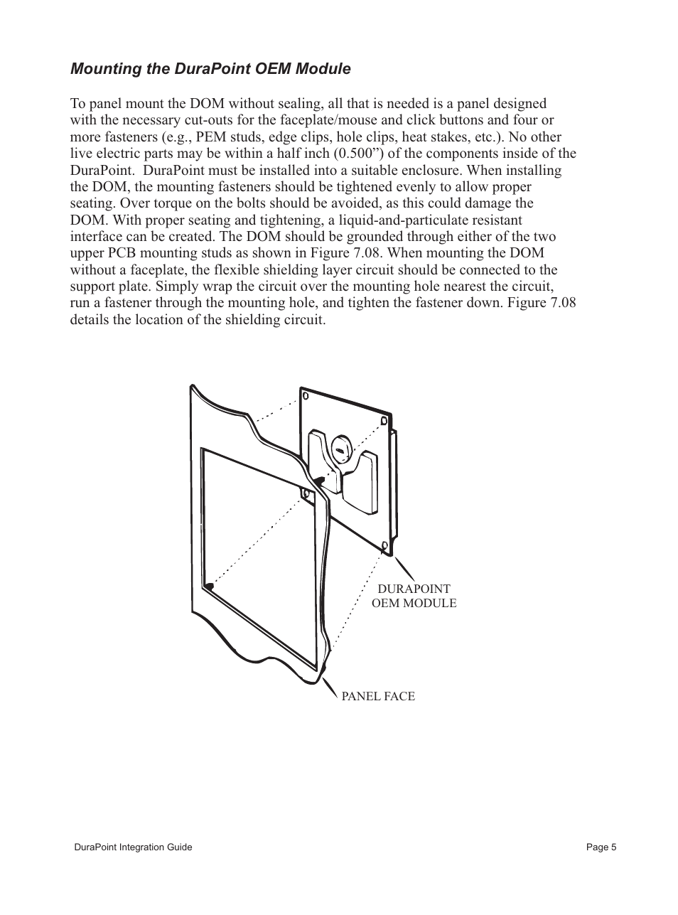 Mounting the durapoint oem module | Interlink Electronics DuraPoint User Manual | Page 9 / 35