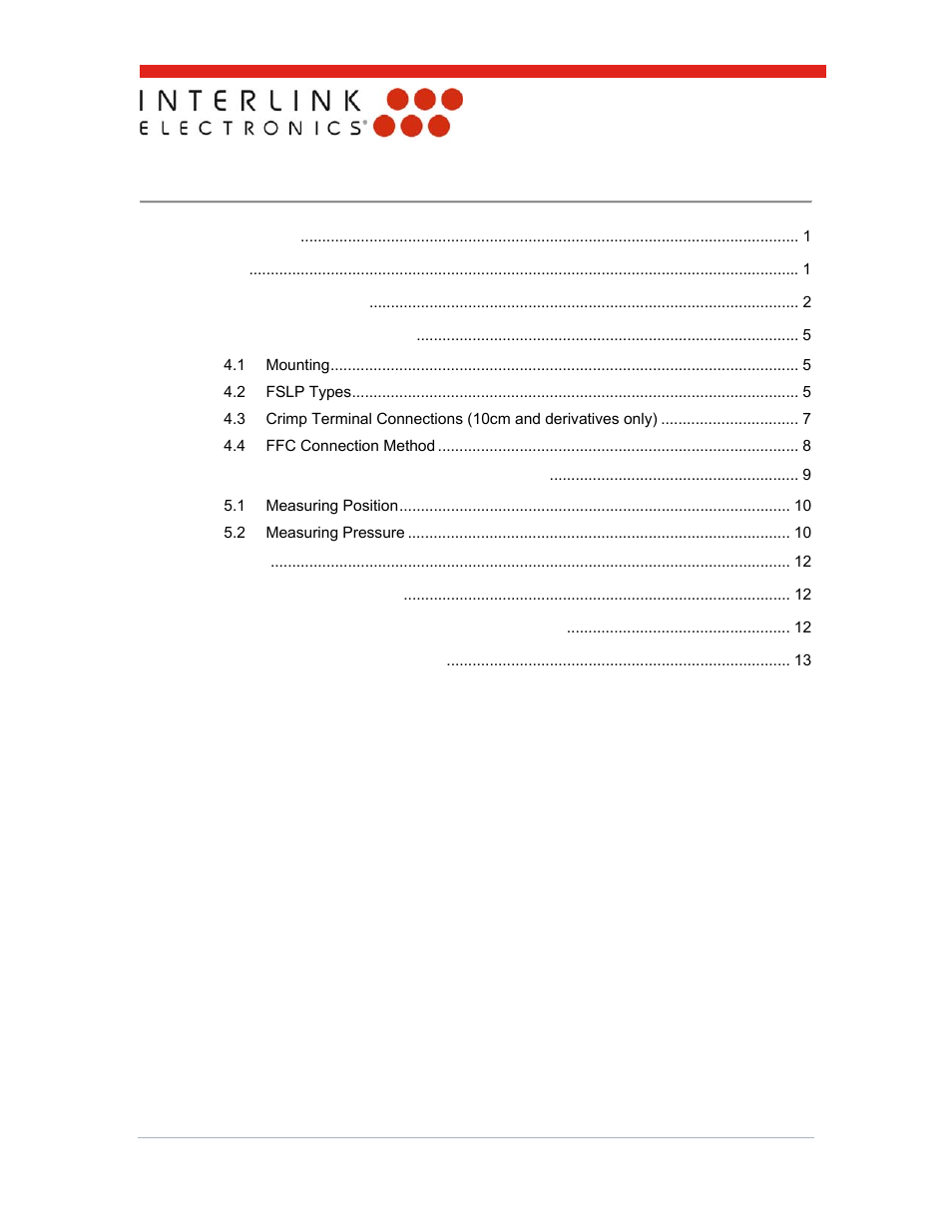 Interlink Electronics FSLP Sensor User Manual | Page 2 / 15