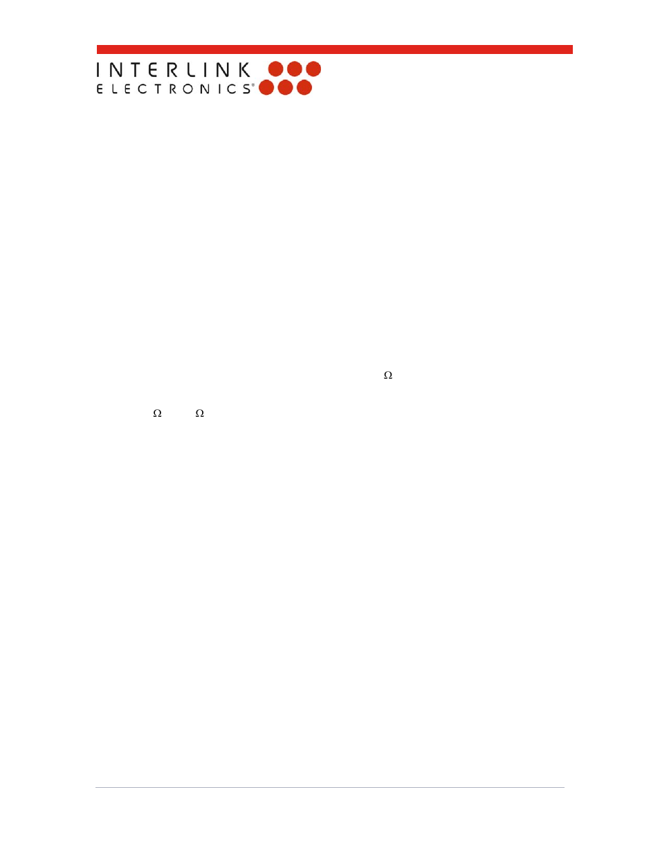 0 electrical specifications, 1 controller chip, 2 clock signal | 3 operating current, 4 mouse speed configuration | Interlink Electronics 4-Zone FSR Mouse Sensor User Manual | Page 13 / 17