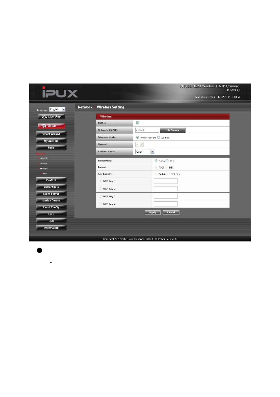 4 network >> wireless setting (for wireless model) | IPUX ICS2300 Advanced Installation Guide User Manual | Page 36 / 73