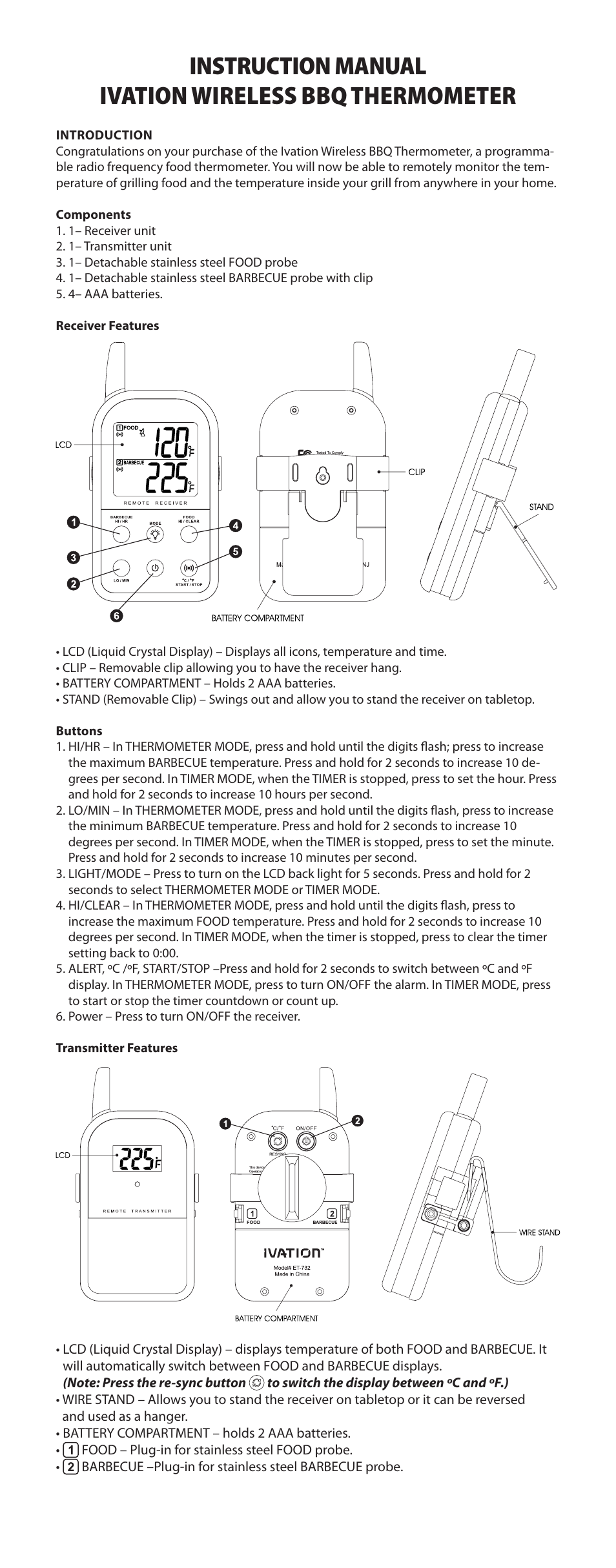 IVATION AMZMAVET732 (WIRELESS BBQ) User Manual | 4 pages