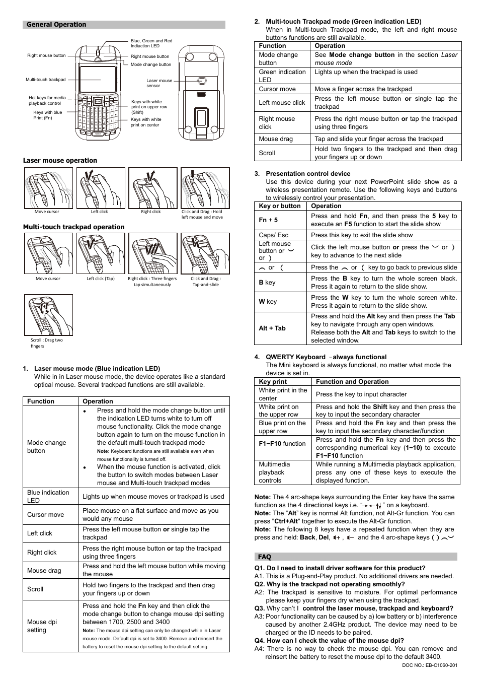 Kanguru Wireless Mouse with Mini Keyboard 2.4 GHz User Manual | Page 2 / 2