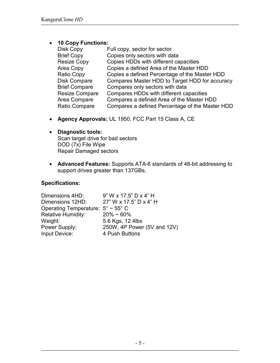 Kanguru Clone 4HD User Manual | Page 5 / 19