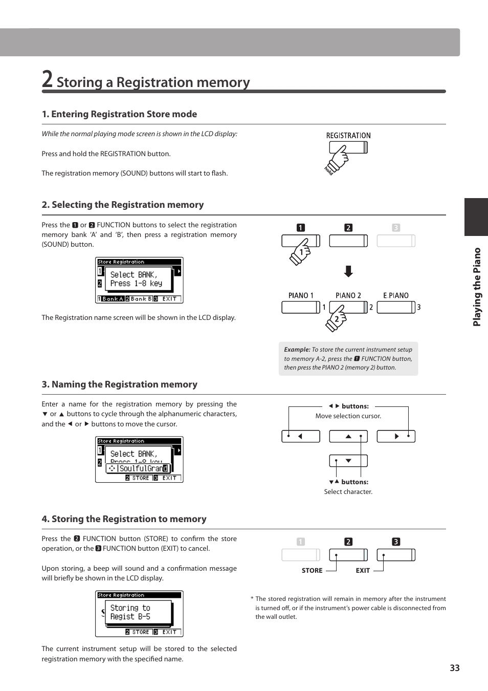 Pla y ing the p iano | Kawai CA97 User Manual | Page 33 / 152