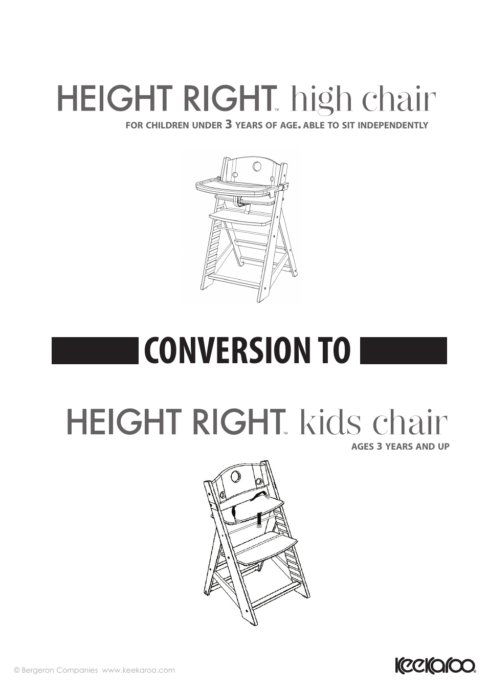 Conversion to | Keekaroo Height Right High Chair + Tray User Manual | Page 5 / 8