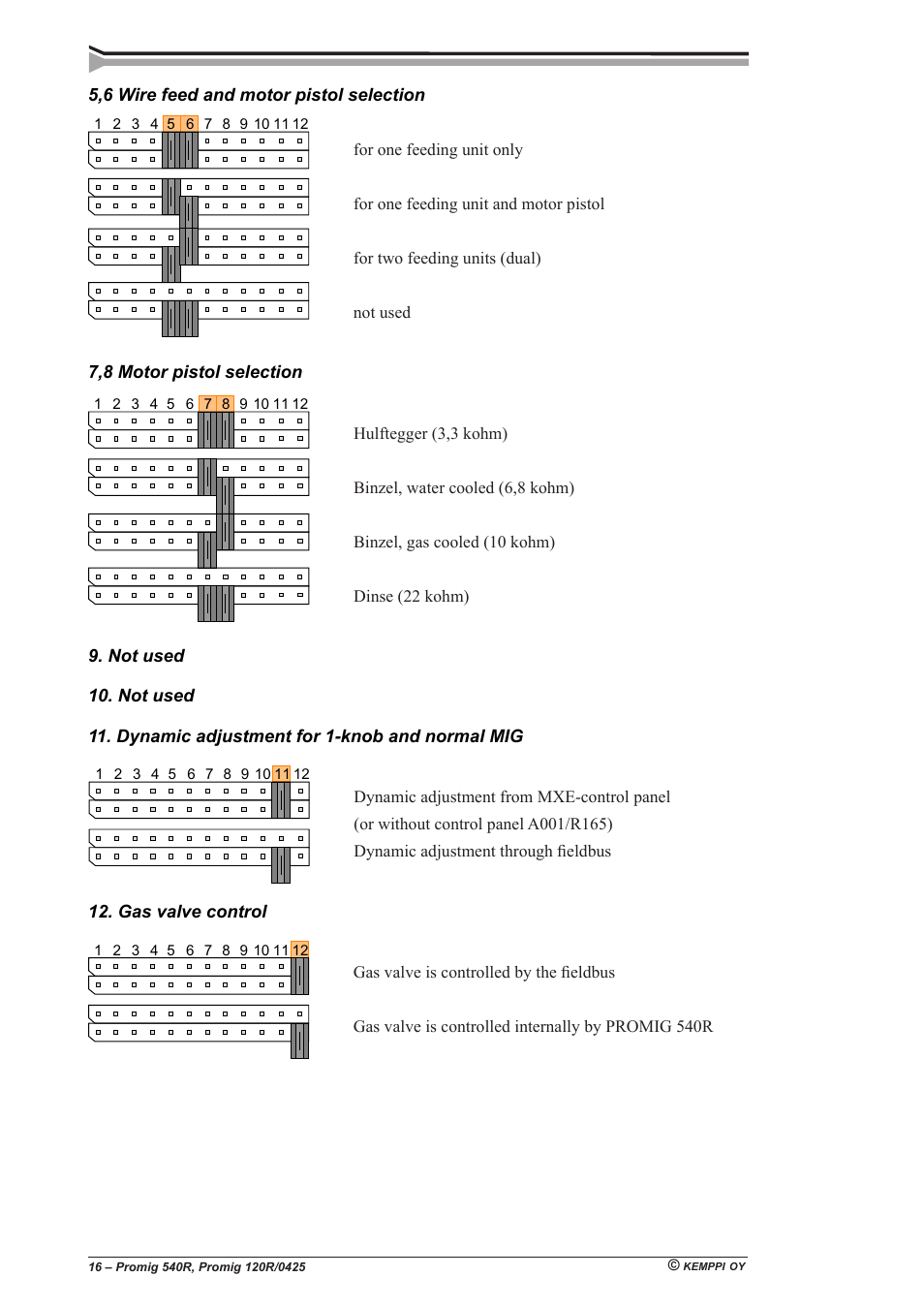 Kemppi Promig 540R User Manual | Page 16 / 20