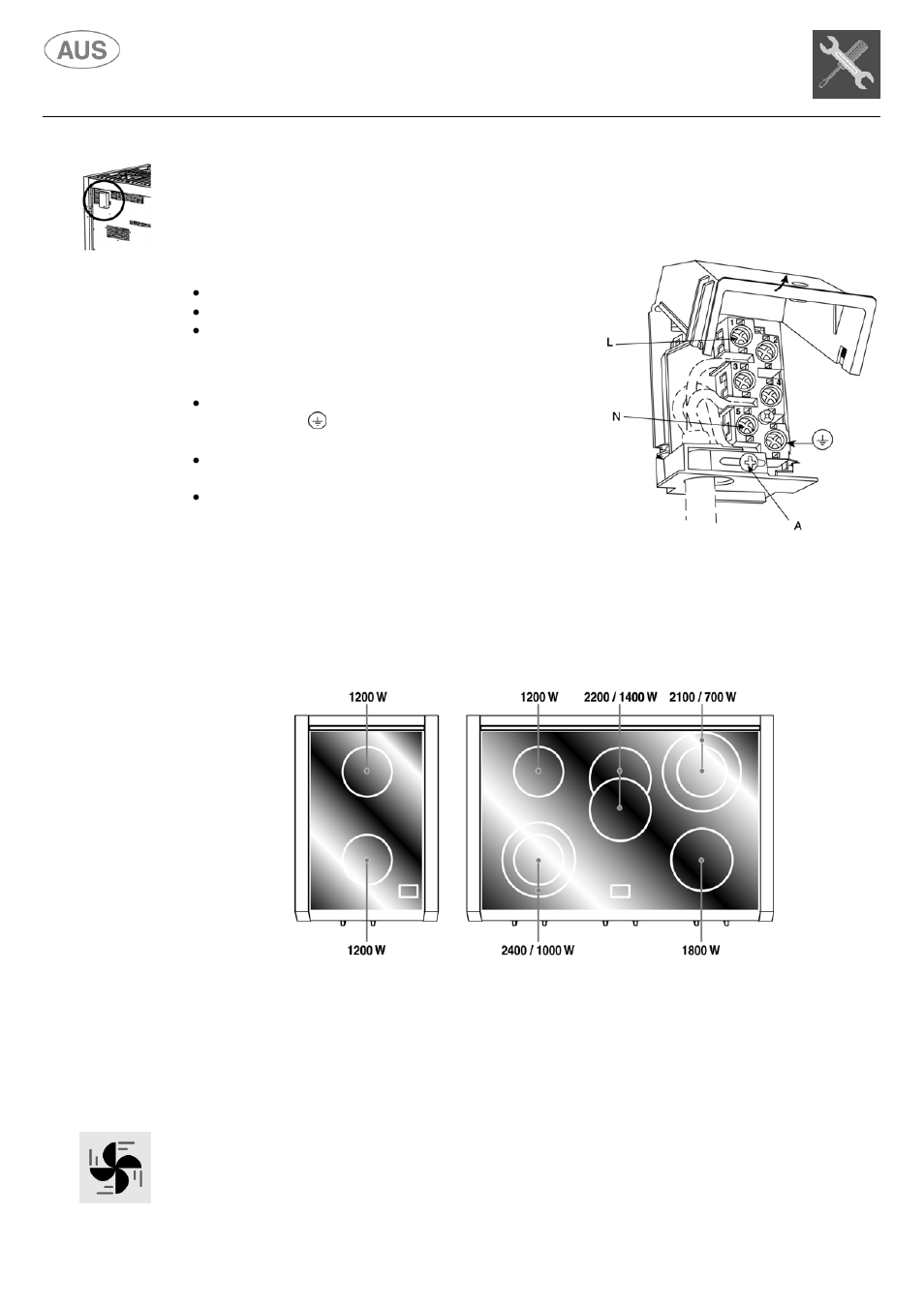 Instructions for the installer, 5 power consumption of the vitroceramic hob, 6 power consumption of the volcanic rock grill | 7 ventilation in rooms with gas appliances | Kleenmaid S9 February 2006 User Manual | Page 12 / 48