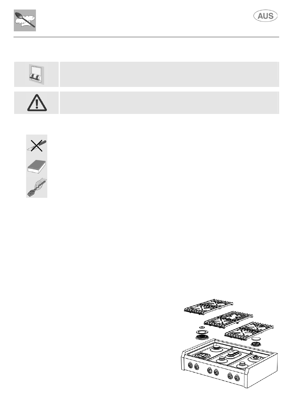 Instructions for the user, Cleaning and maintenance, 1 cleaning stainless steel surfaces | 2 cleaning enamelled surfaces, 3 cleaning the knobs and the control panel, 4 cleaning the grids and burners | Kleenmaid S9 February 2006 User Manual | Page 39 / 48