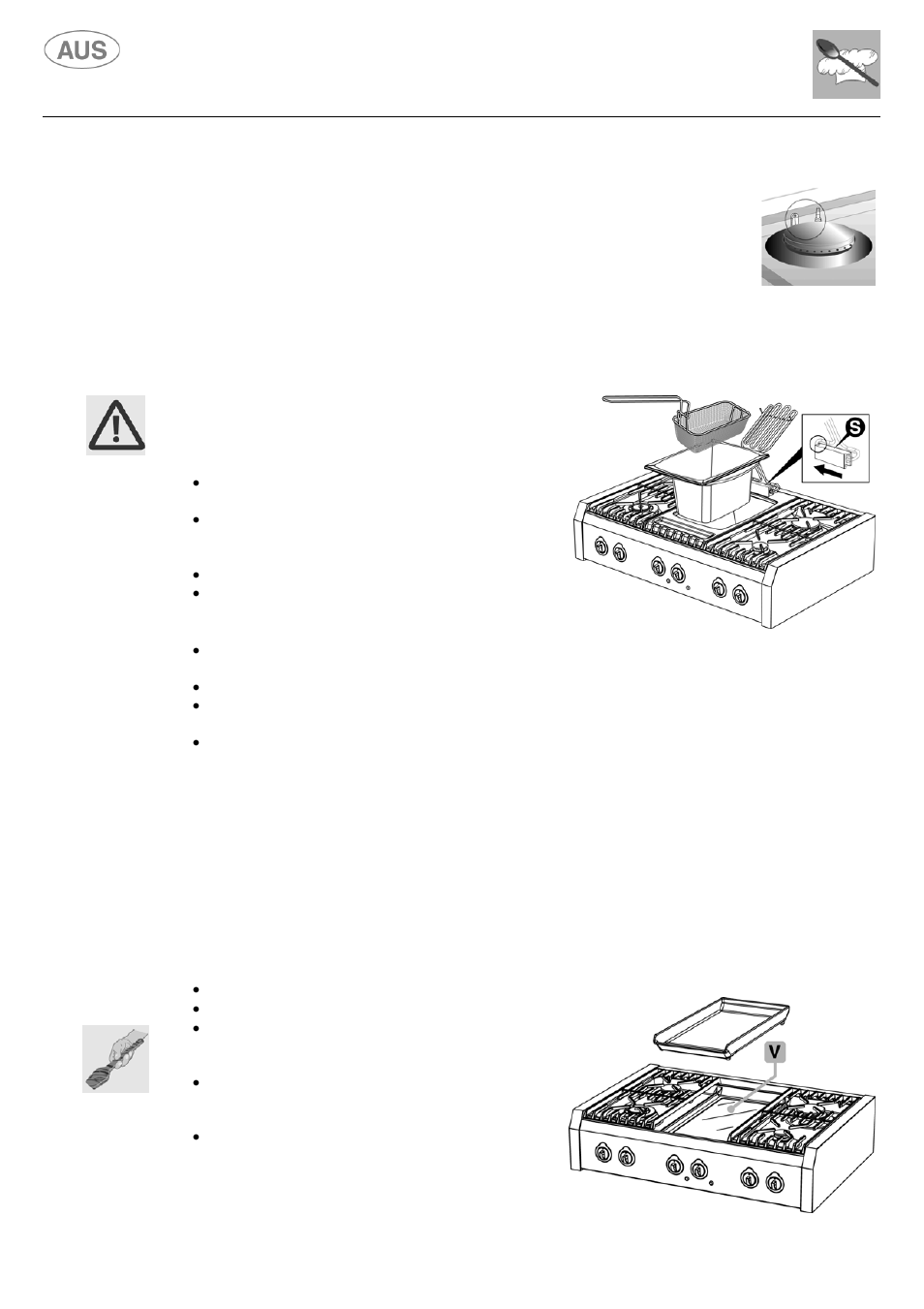Instructions for the user, 5 cleaning the igniter plugs and thermocouples, 6 cleaning the deep fryer | 7 cleaning the fry-top / steak grill | Kleenmaid S9 February 2006 User Manual | Page 40 / 48