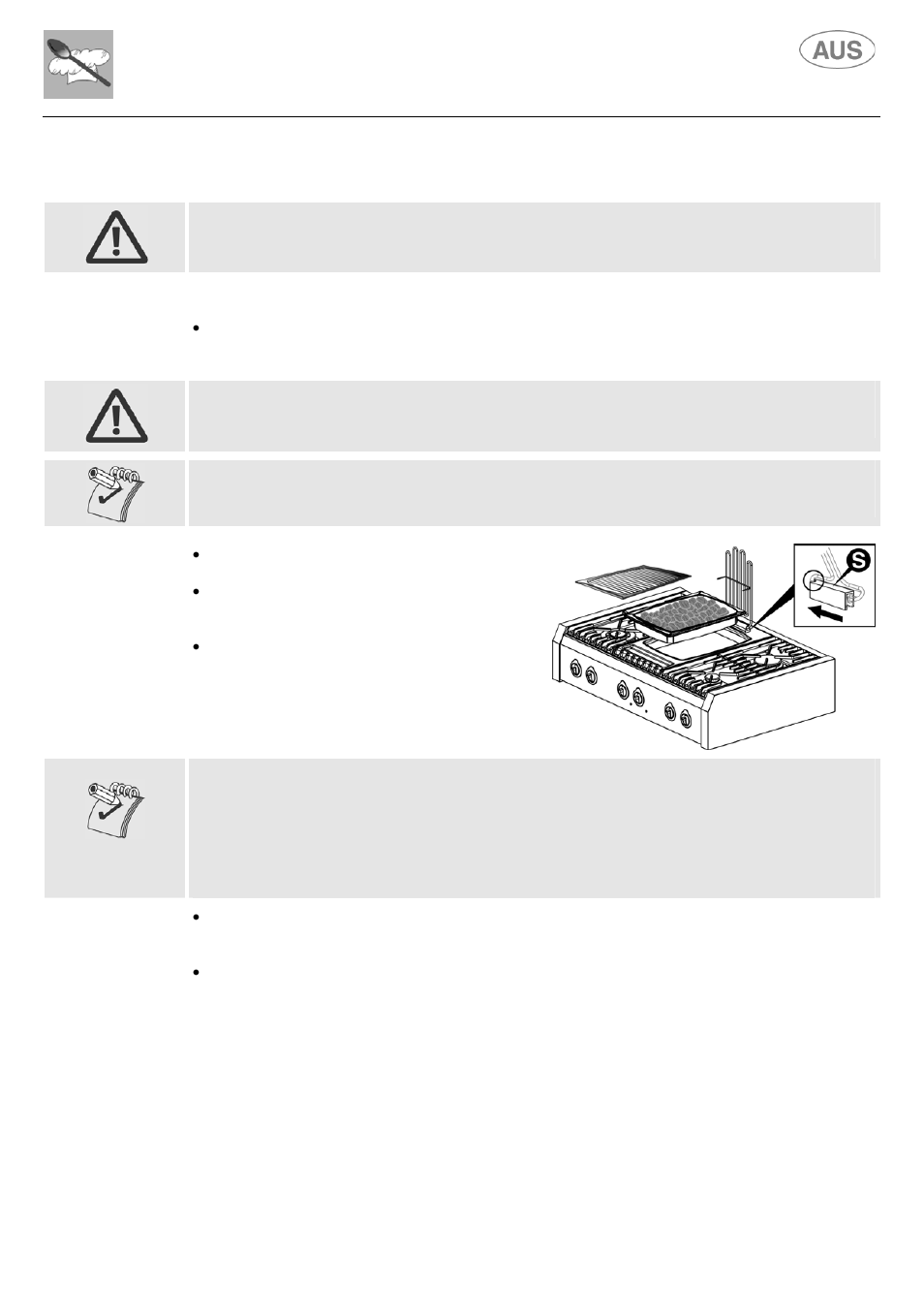 Instructions for the user, 8 cleaning the volcanic rock grill, 9 cleaning the vitroceramic hob | Proceed as follows | Kleenmaid S9 February 2006 User Manual | Page 41 / 48