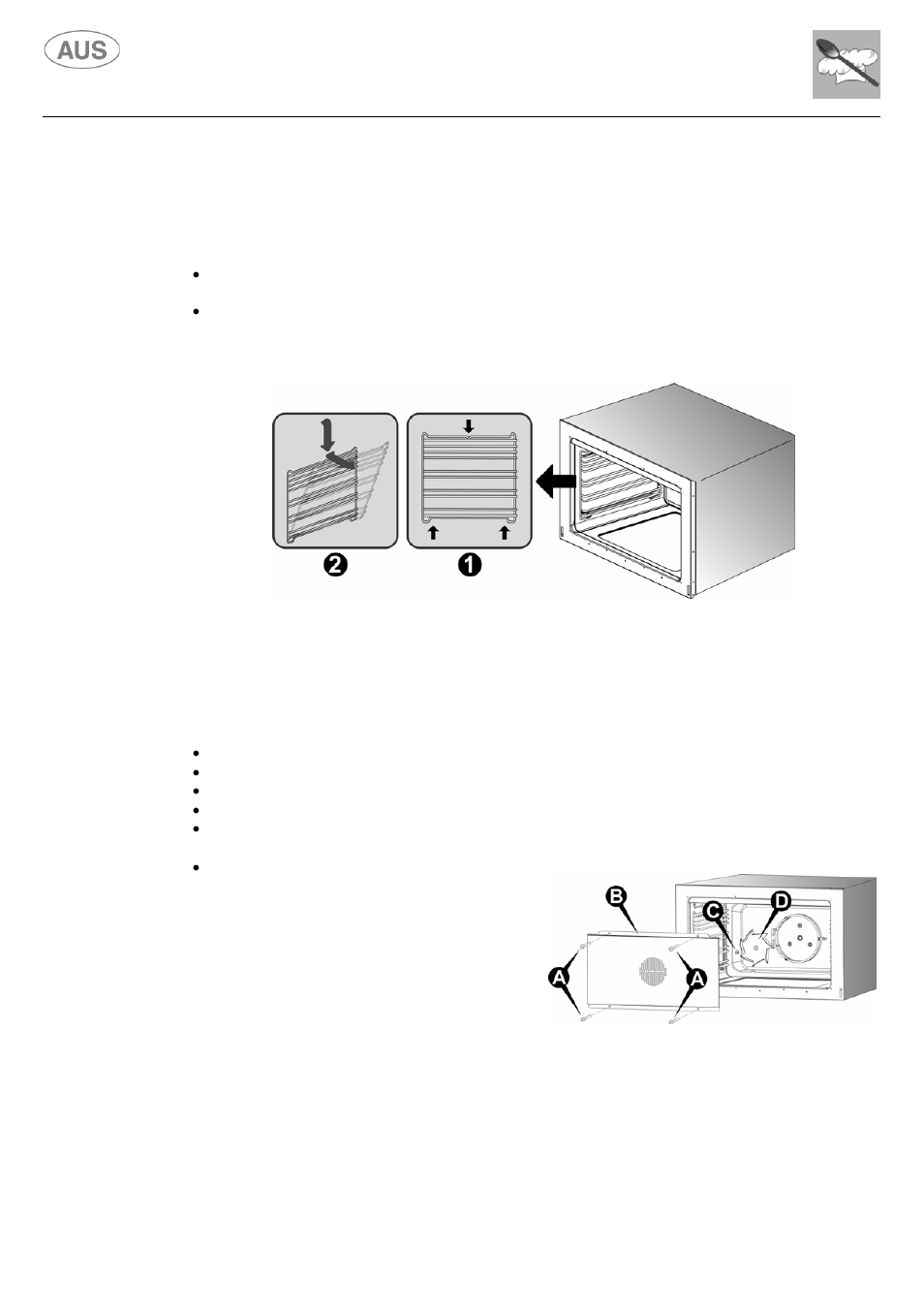Instructions for the user, 2 removing the side rack-holder frames, 3 removing and cleaning the inside oven fan | Kleenmaid S9 February 2006 User Manual | Page 44 / 48