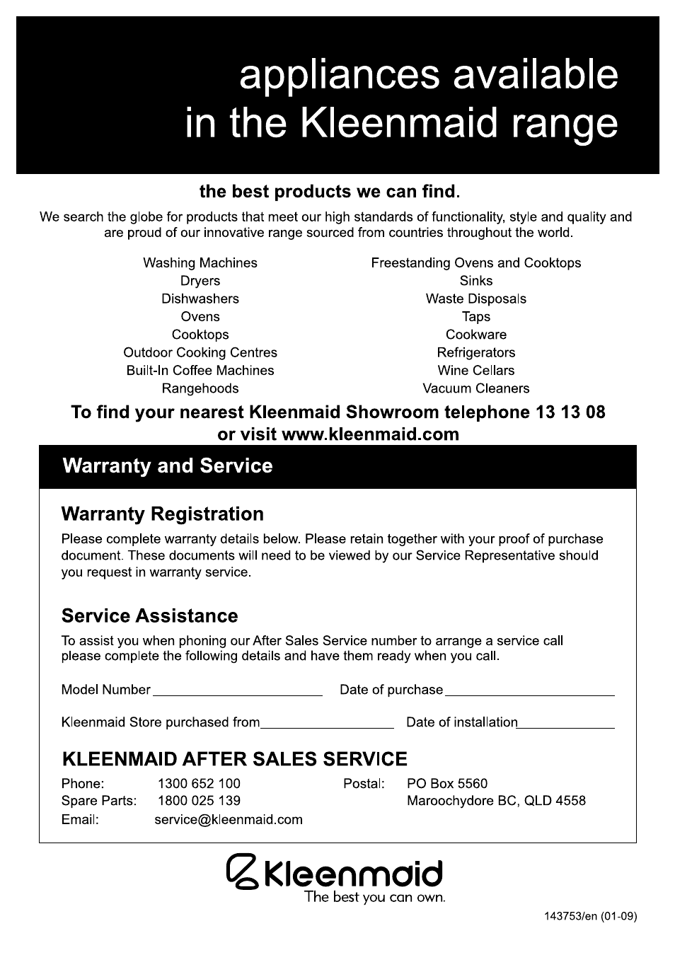 Kleenmaid FEC605W User Manual | Page 28 / 28