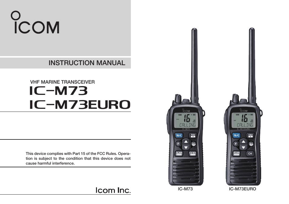 Icom IC-M73 Plus User Manual | 56 pages