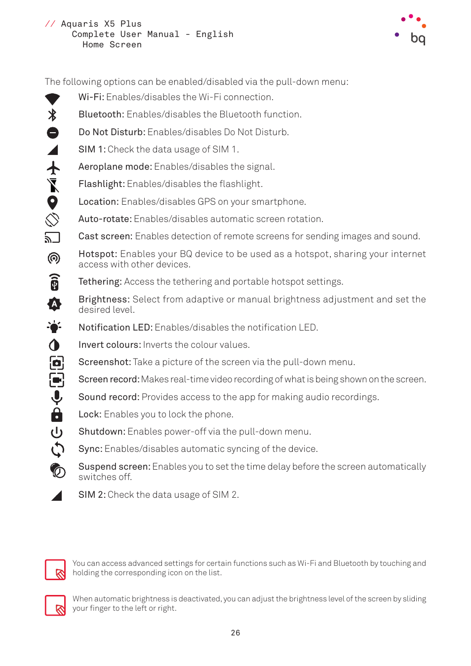 BQ Aquaris X5 Plus User Manual | Page 26 / 87