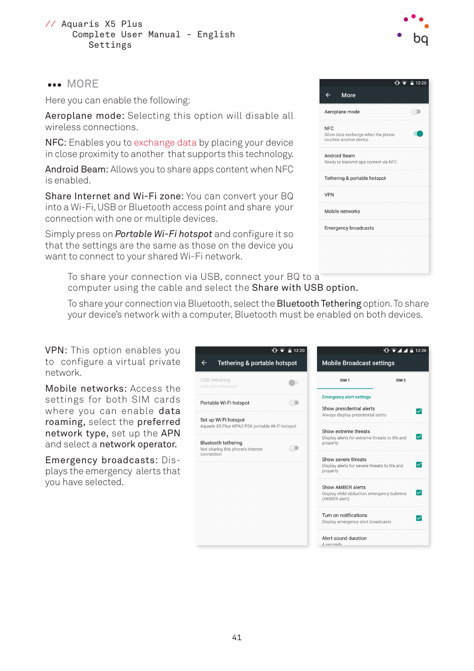 More, 41 more | BQ Aquaris X5 Plus User Manual | Page 41 / 87