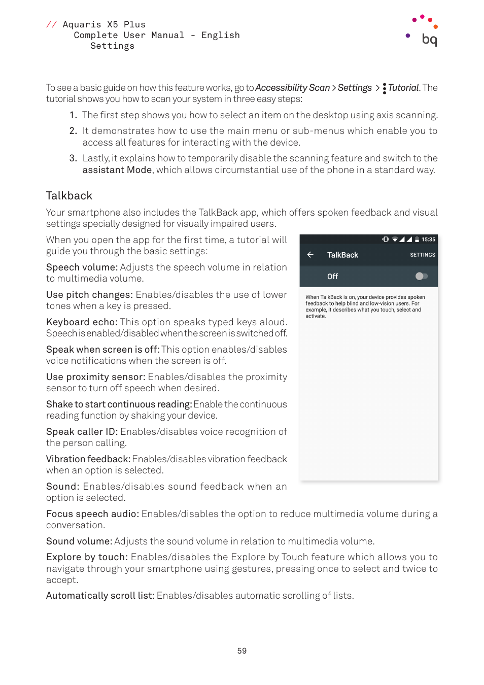 BQ Aquaris X5 Plus User Manual | Page 59 / 87