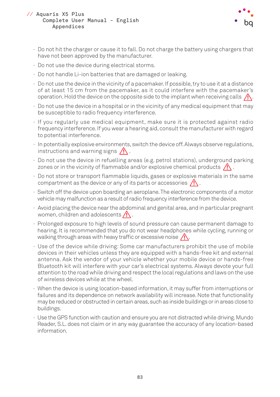 BQ Aquaris X5 Plus User Manual | Page 83 / 87