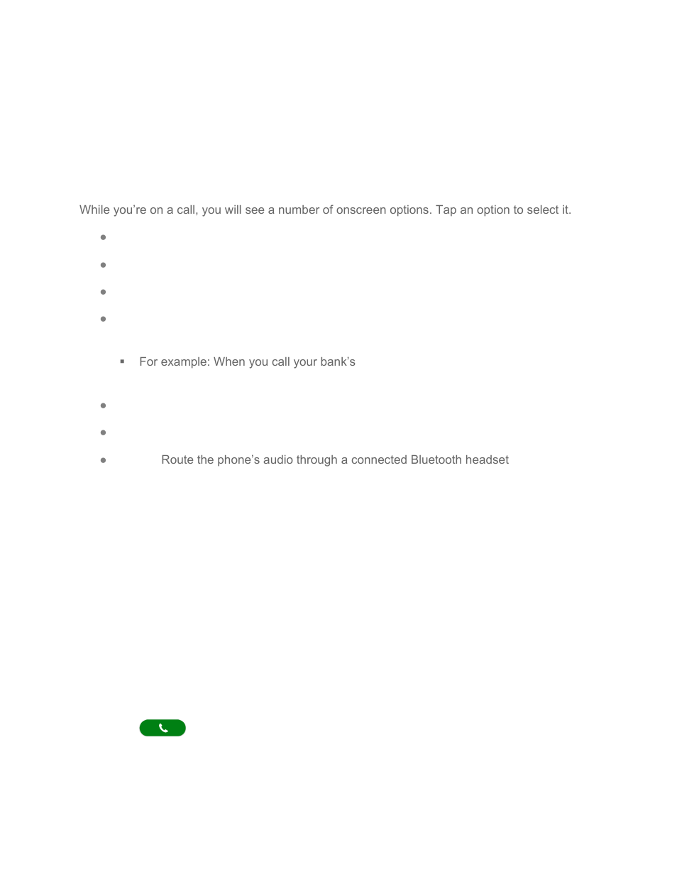 Phone call options, In-call options, Caller id | Kyocera DuraForce Pro User Manual | Page 43 / 179