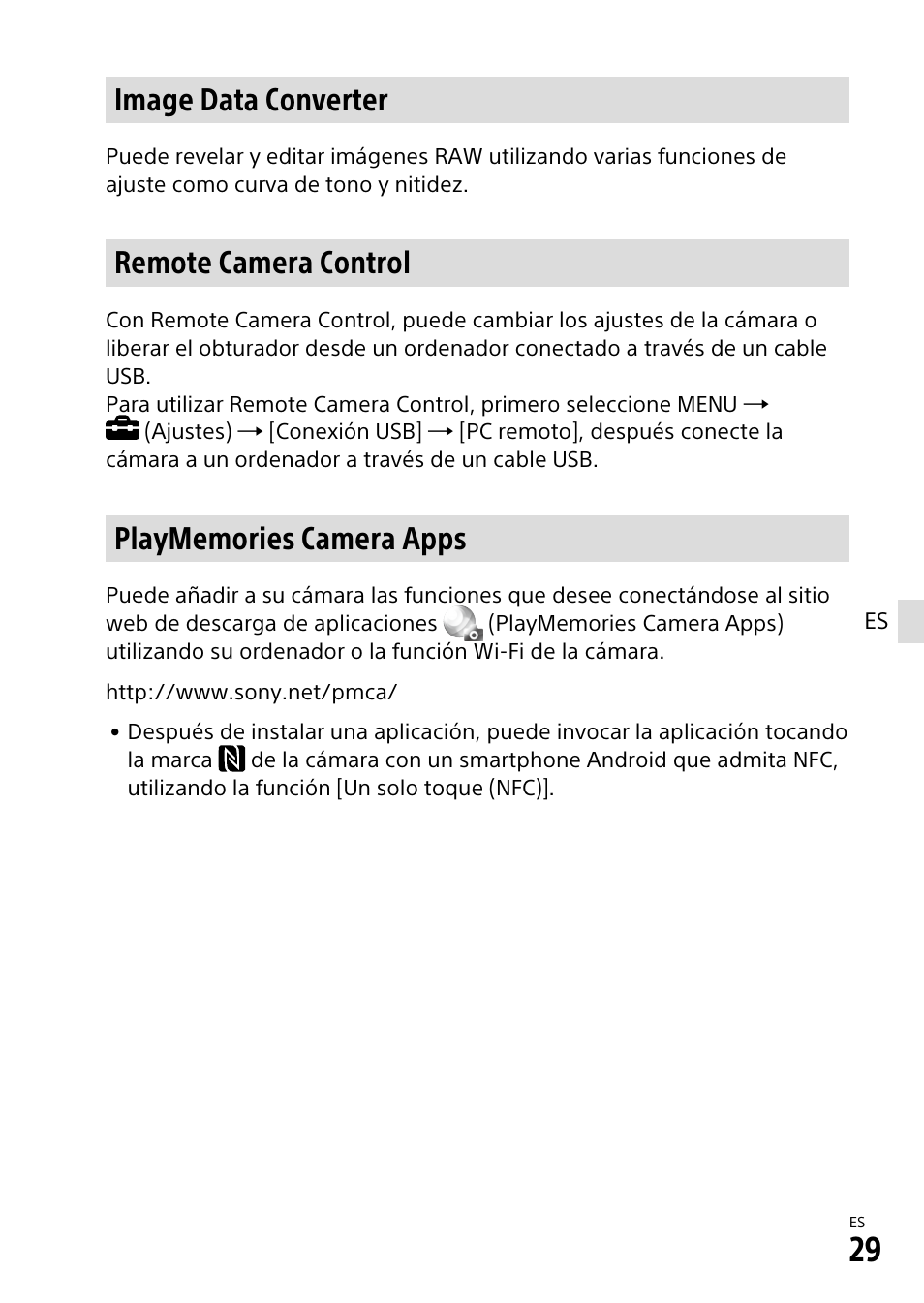 Image data converter, Remote camera control | Sony α6500 ILCE-6500 User Manual | Page 199 / 507
