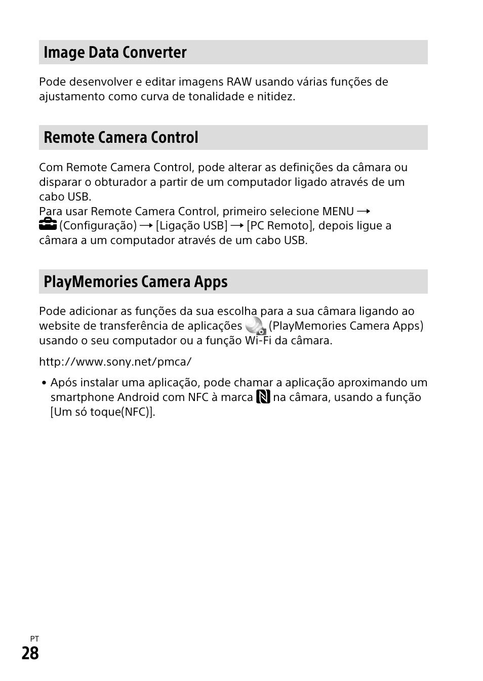 Image data converter, Remote camera control | Sony α6500 ILCE-6500 User Manual | Page 260 / 507