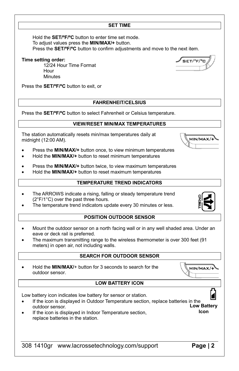 La Crosse Technology 308-1410gr User Manual | Page 2 / 4