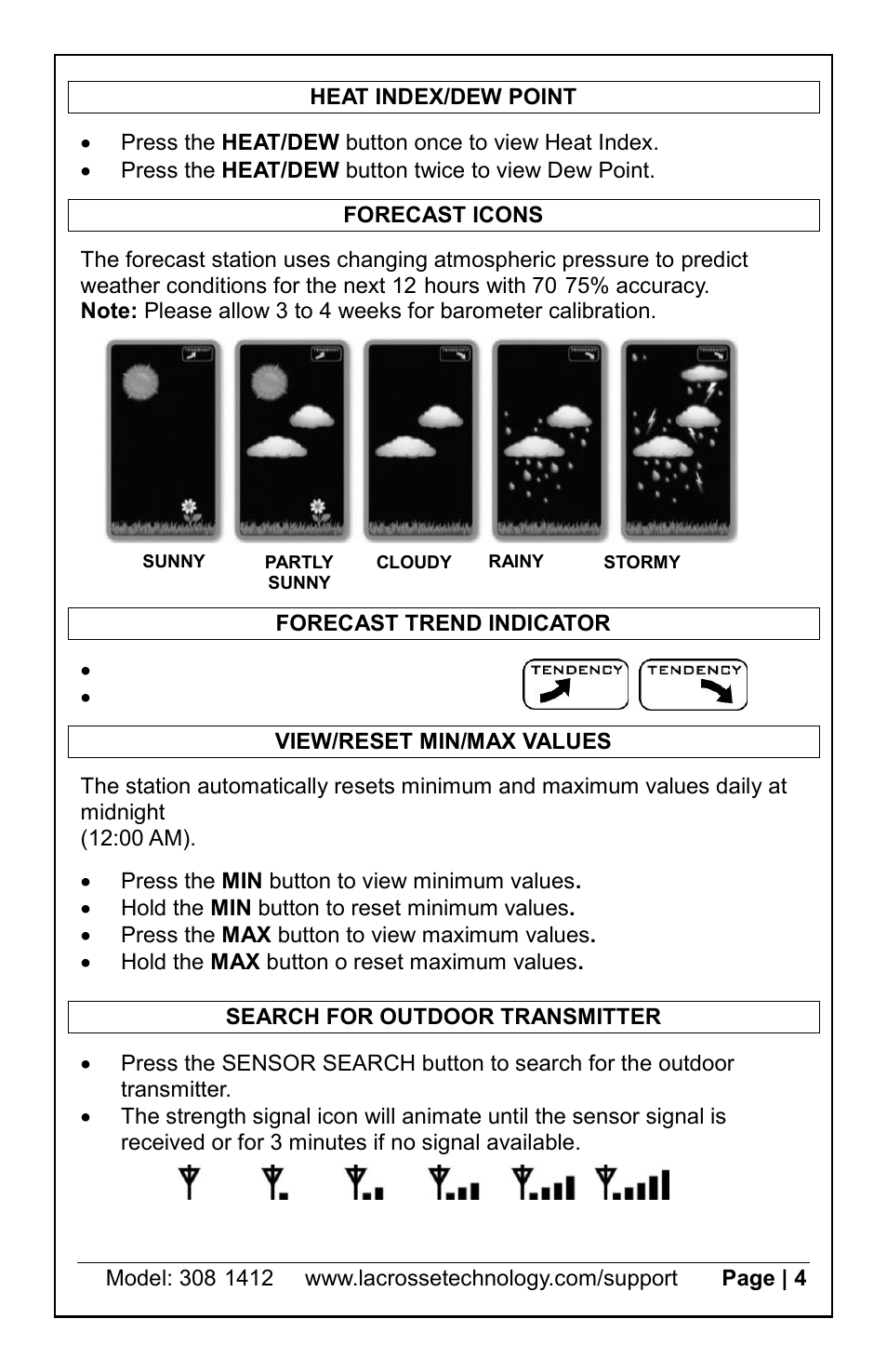 La Crosse Technology 308-1412s User Manual | Page 4 / 8