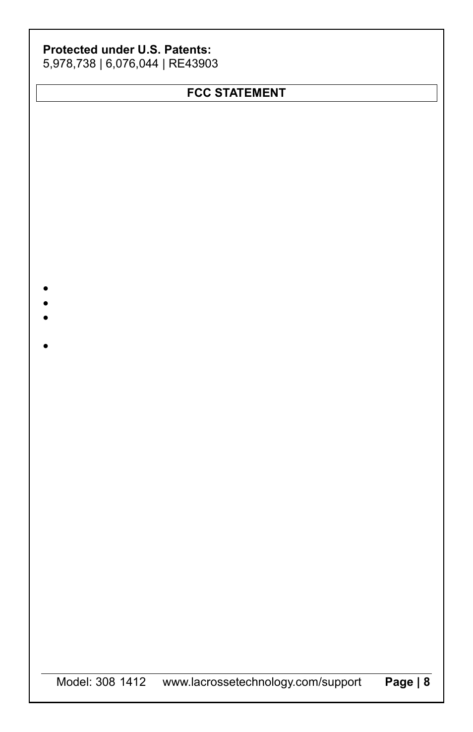 La Crosse Technology 308-1412s User Manual | Page 8 / 8