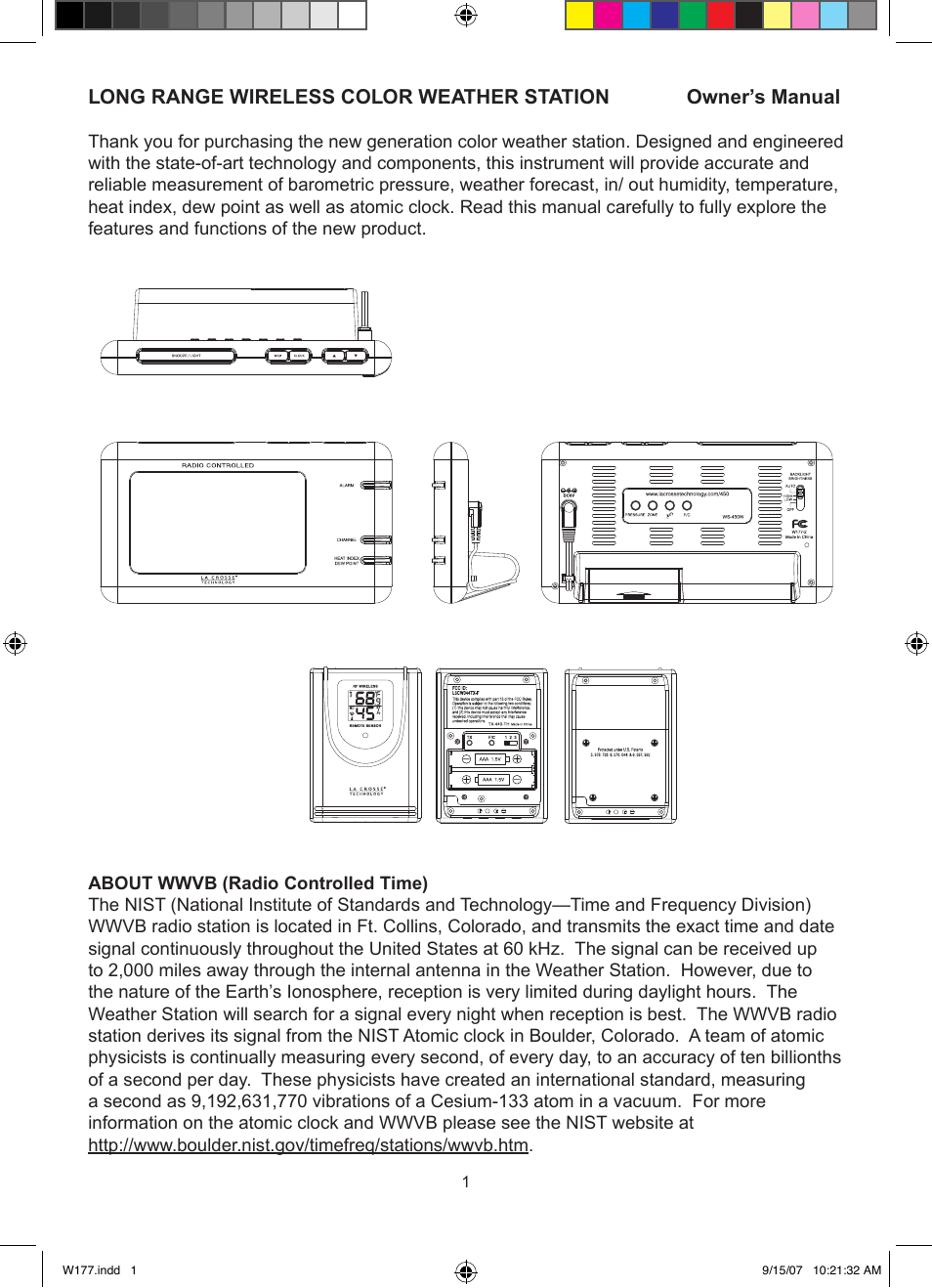 La Crosse Technology 450 User Manual | 10 pages