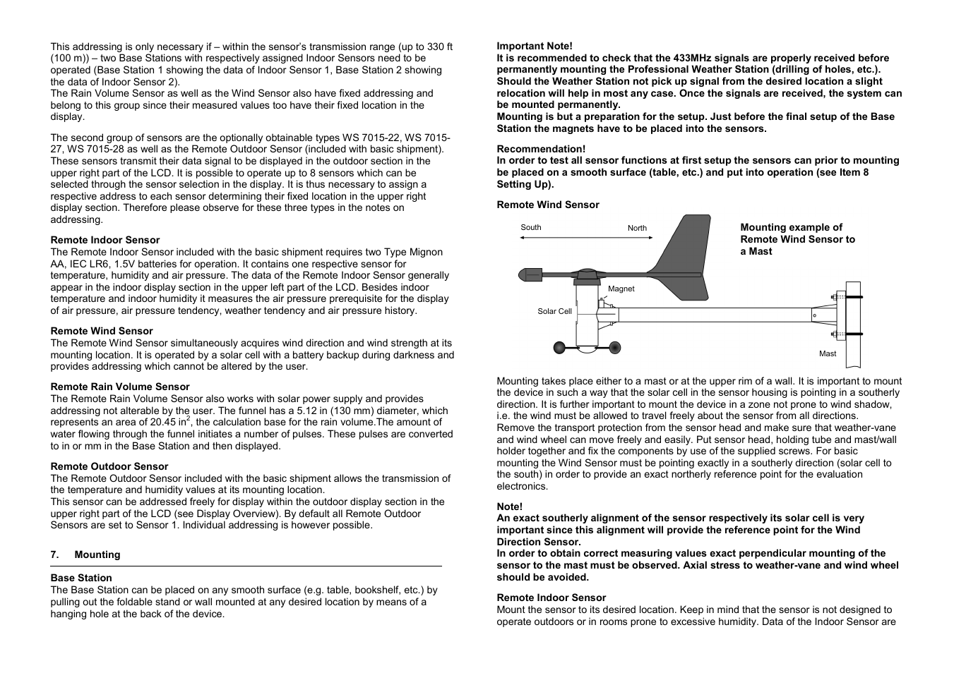 La Crosse Technology WS-7015 User Manual | Page 4 / 12