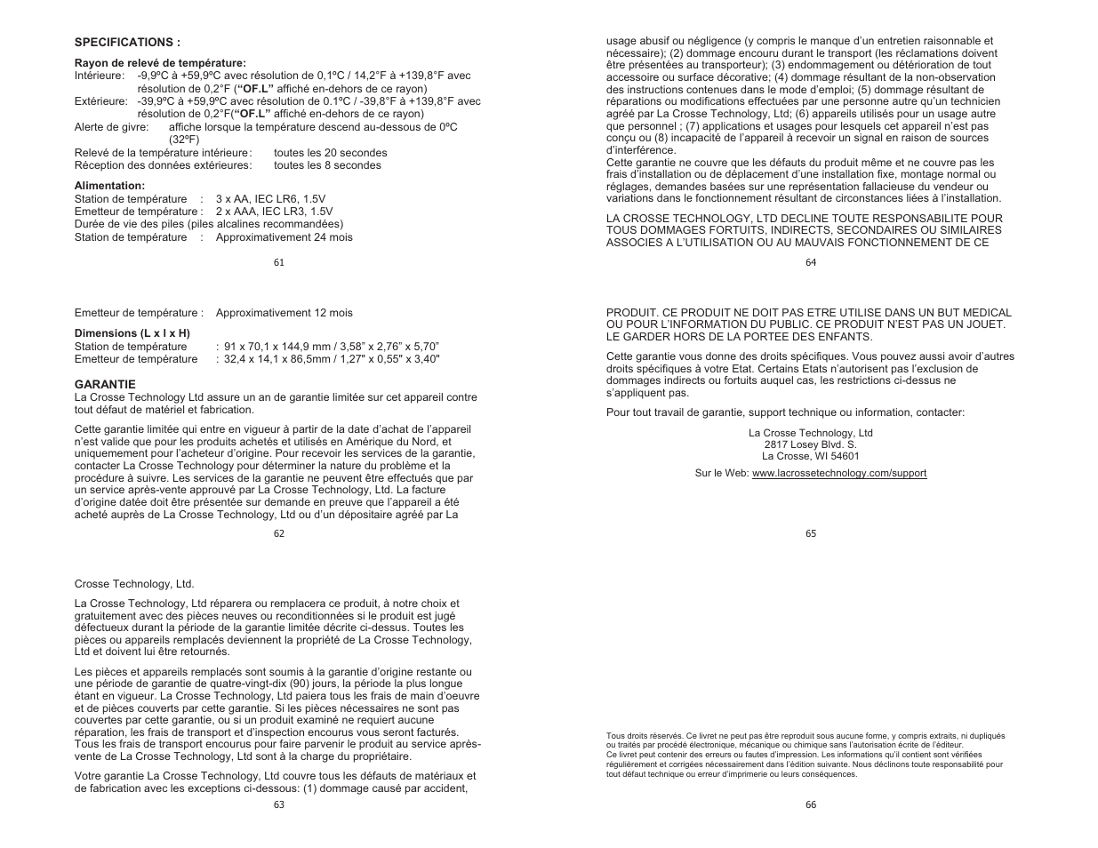 La Crosse Technology WS-9782 User Manual | Page 11 / 11