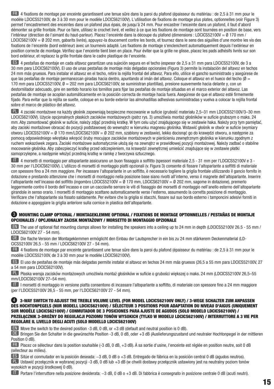 LD Systems CONTRACTOR CICS 62 100V User Manual | Page 15 / 28