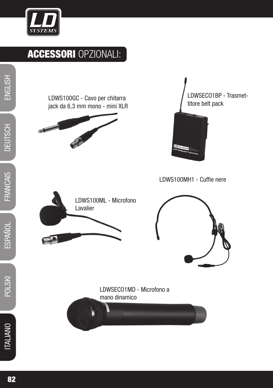 Accessori opzionali | LD Systems ECO 16 User Manual | Page 82 / 86