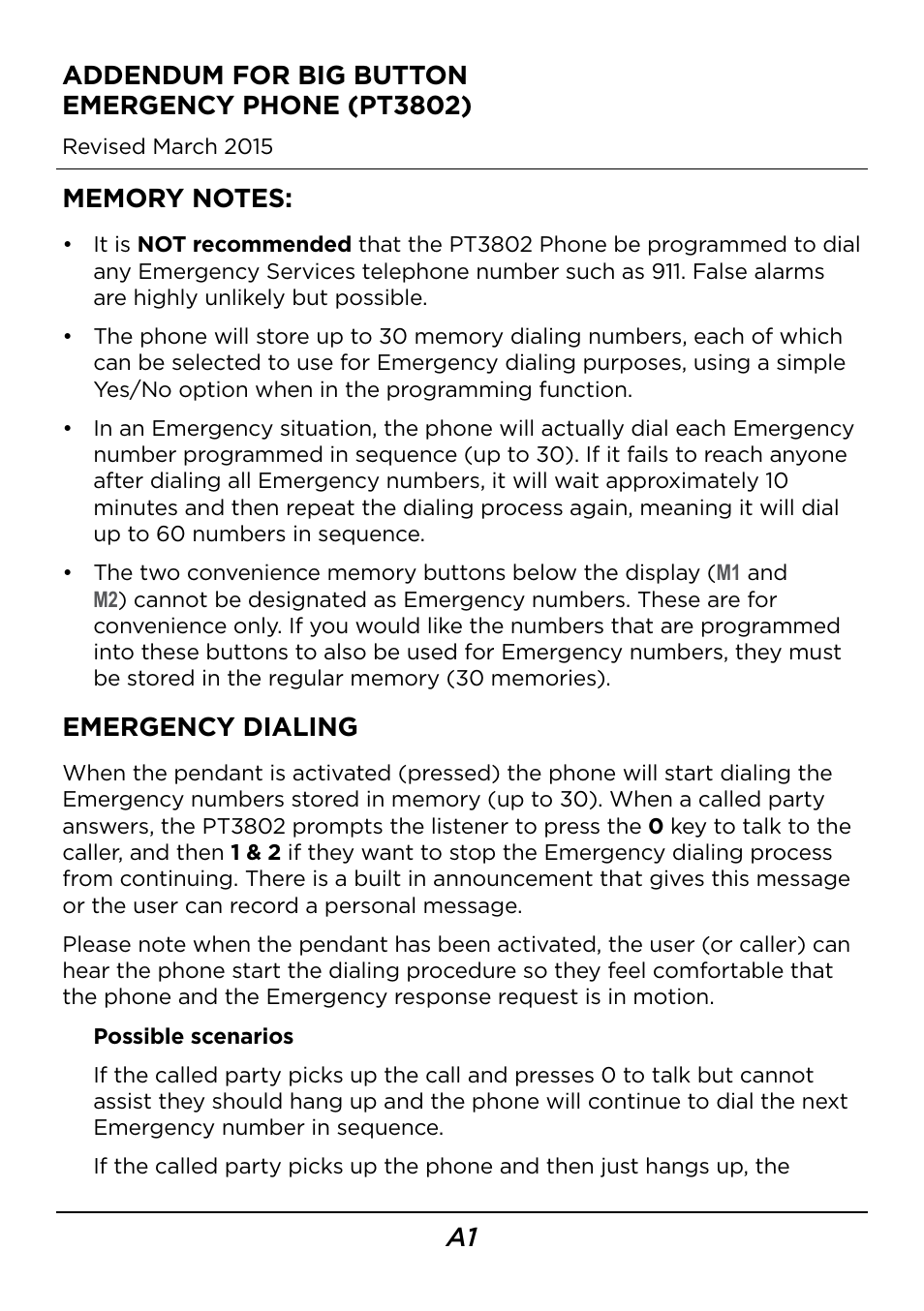 LEI Electronics PT3802 Addendum User Manual | 4 pages