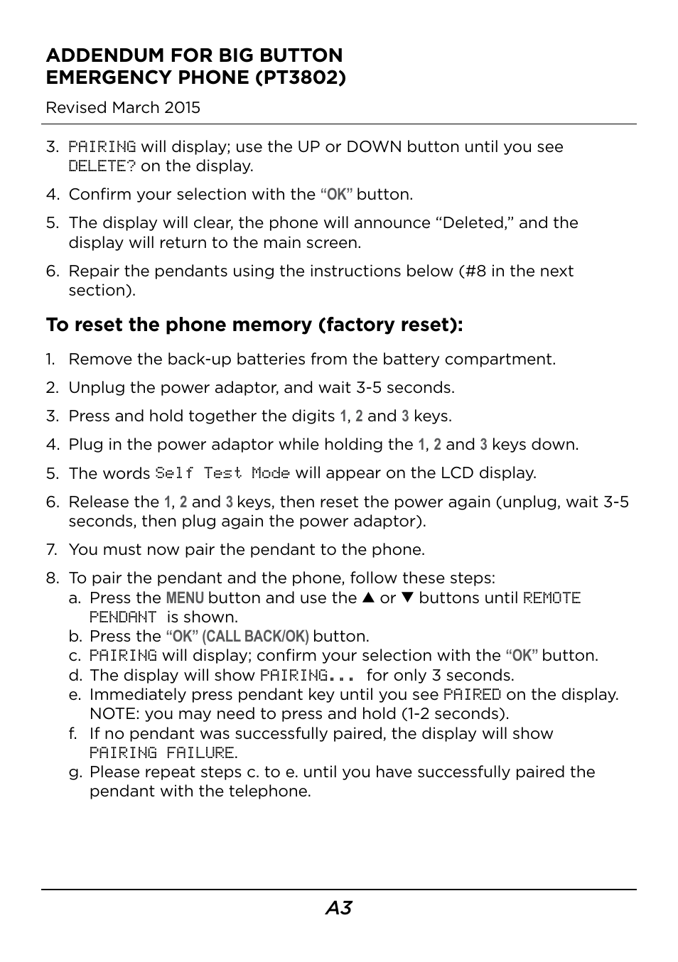 LEI Electronics PT3802 Addendum User Manual | Page 3 / 4