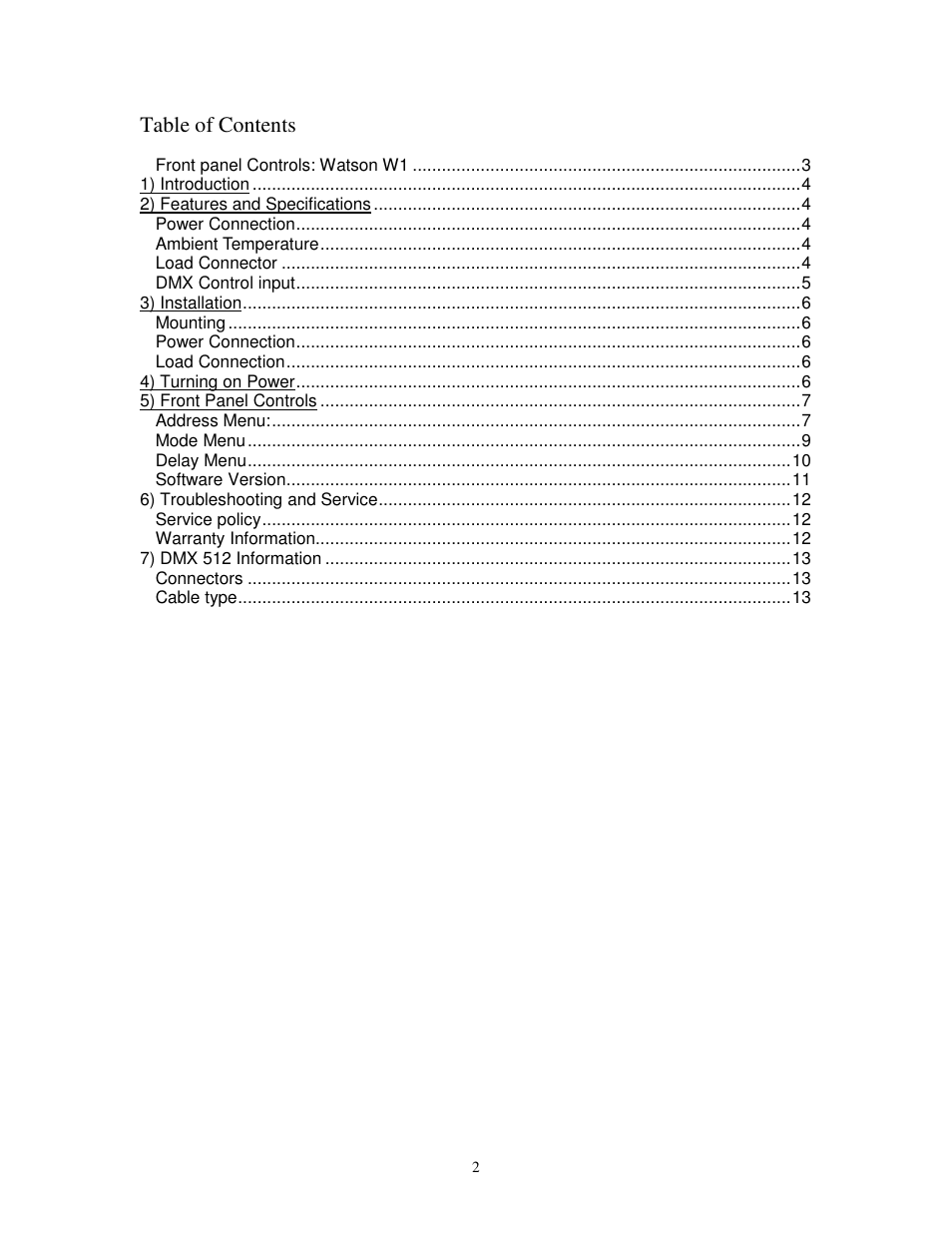 Leprecon Watson User Manual | Page 2 / 13