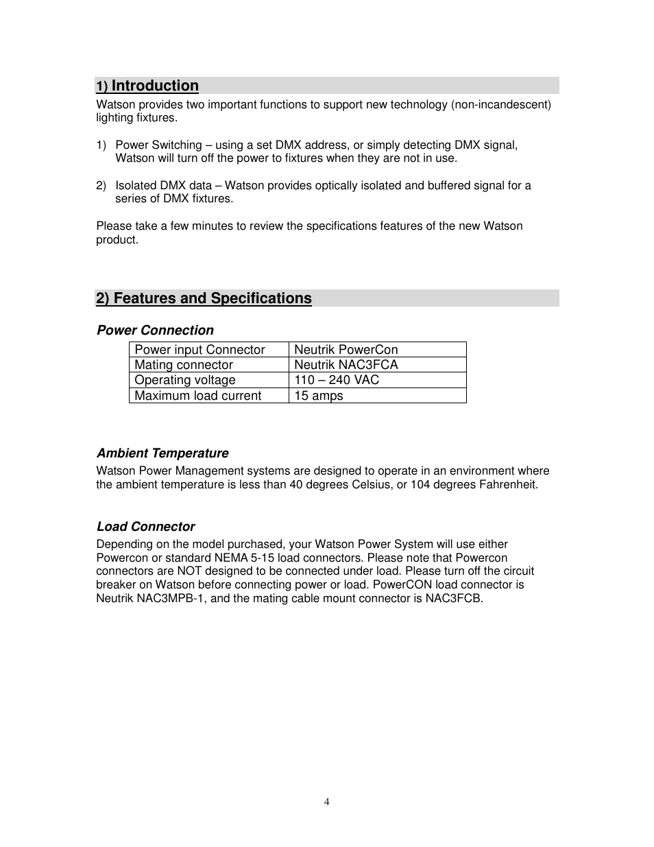 Leprecon Watson User Manual | Page 4 / 13