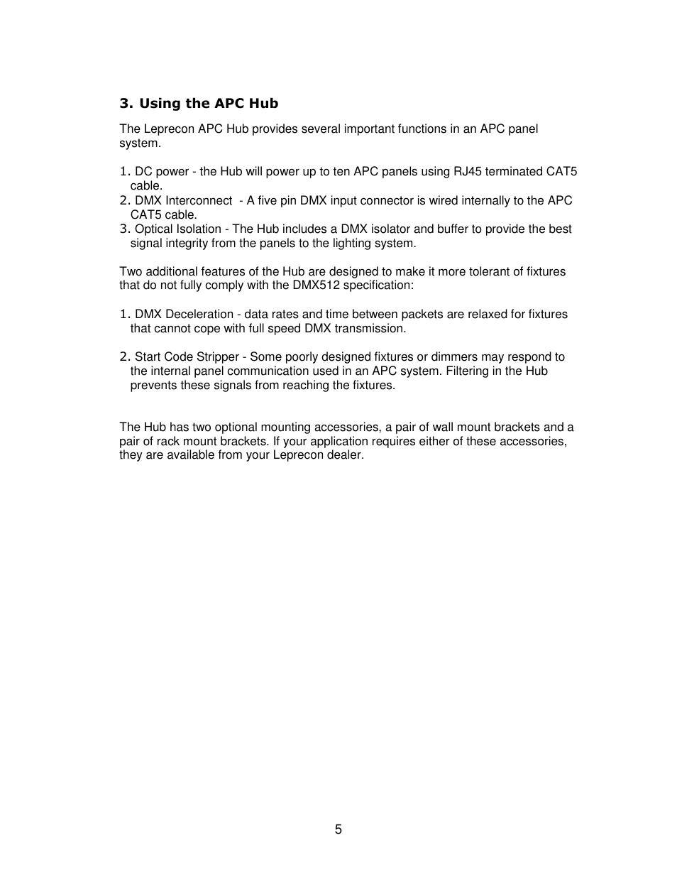 Leprecon APC Architectural Preset Control User Manual | Page 5 / 17