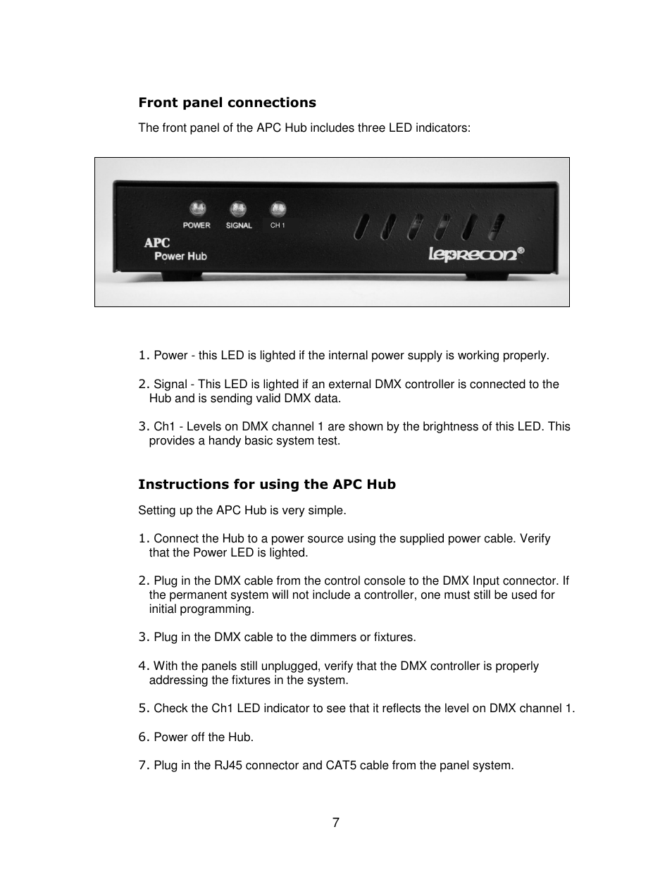 Leprecon APC Architectural Preset Control User Manual | Page 7 / 17