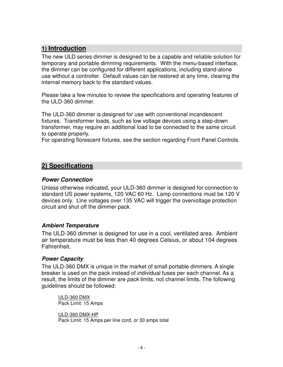 Leprecon ULD-360DMX User Manual | Page 4 / 16