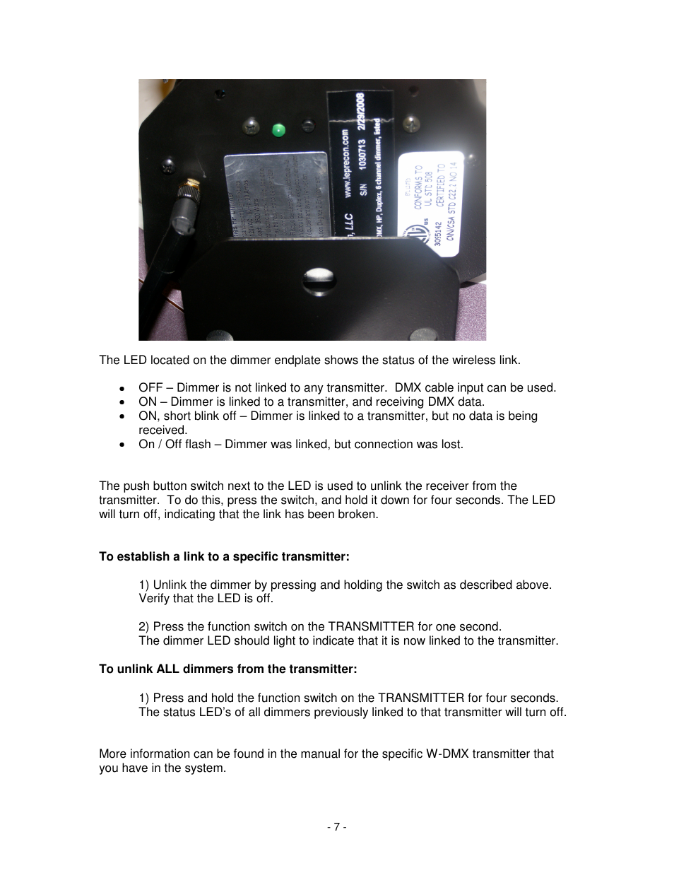 Leprecon ULD-360DMX User Manual | Page 7 / 16