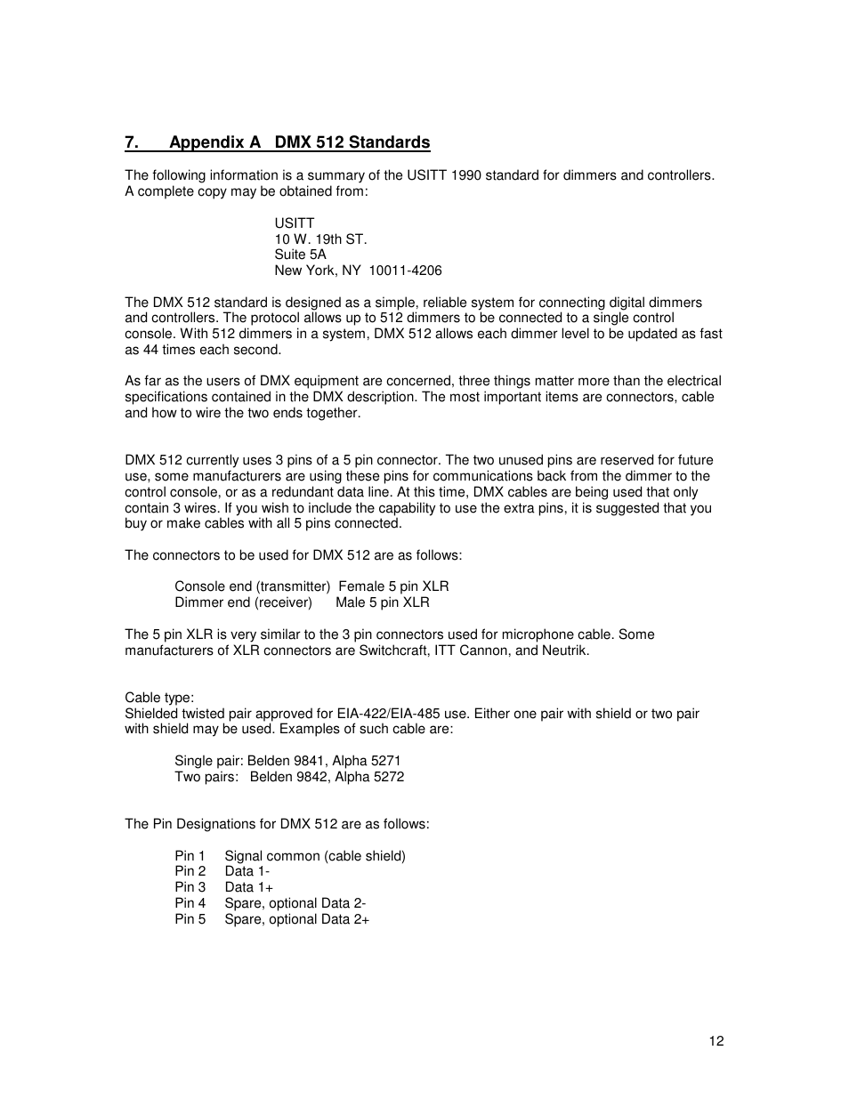 Leprecon VX Series Dimmer User Manual | Page 12 / 12