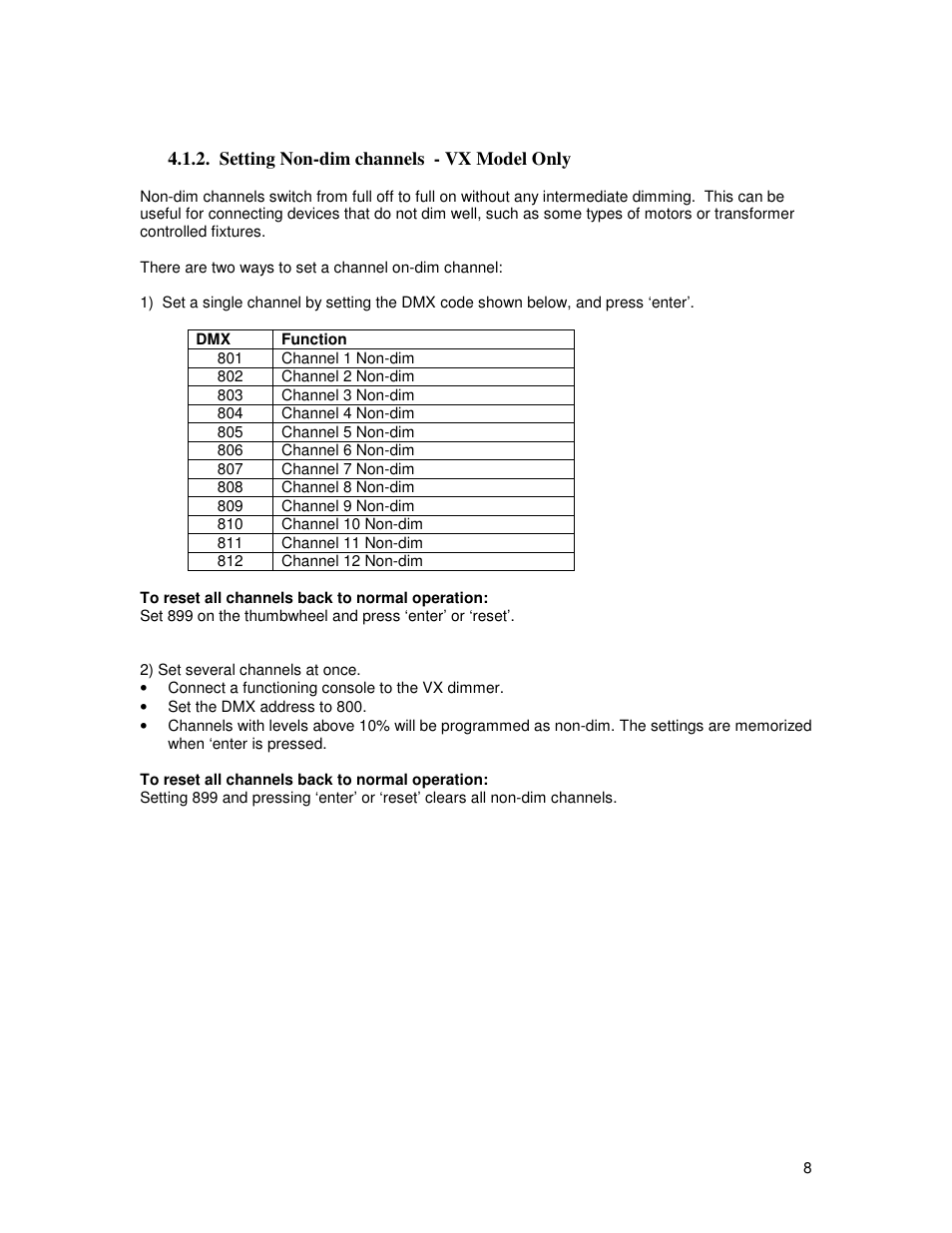 Leprecon VX Series Dimmer User Manual | Page 8 / 12