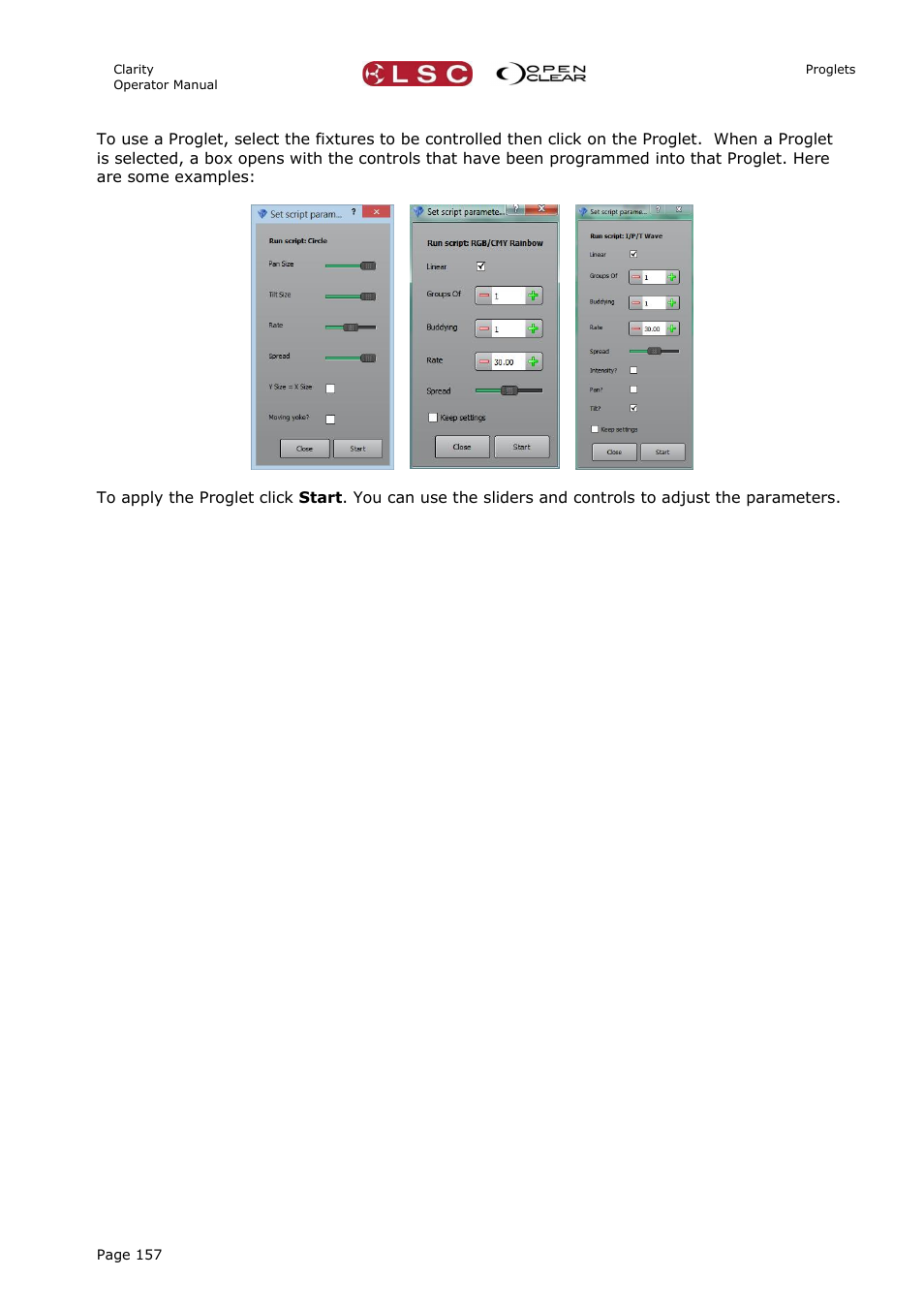 LSC Lighting CLARITY LX Series v.1 User Manual | Page 167 / 276