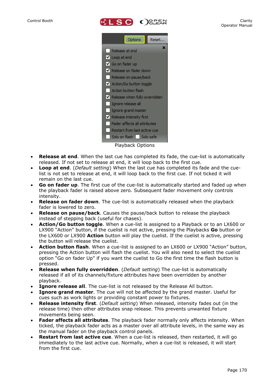 LSC Lighting CLARITY LX Series v.1 User Manual | Page 180 / 276