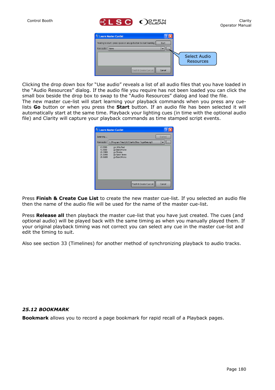 12 bookmark | LSC Lighting CLARITY LX Series v.1 User Manual | Page 190 / 276