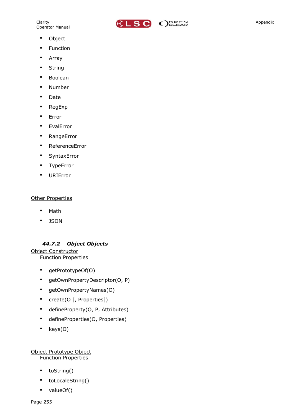 2 object objects | LSC Lighting CLARITY LX Series v.1 User Manual | Page 265 / 276