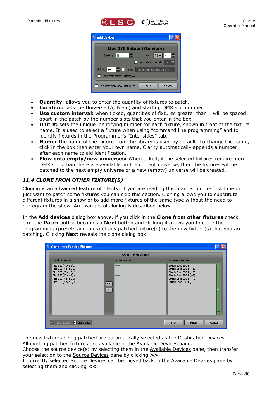 4 clone from other fixture(s) | LSC Lighting CLARITY LX Series v.1 User Manual | Page 90 / 276