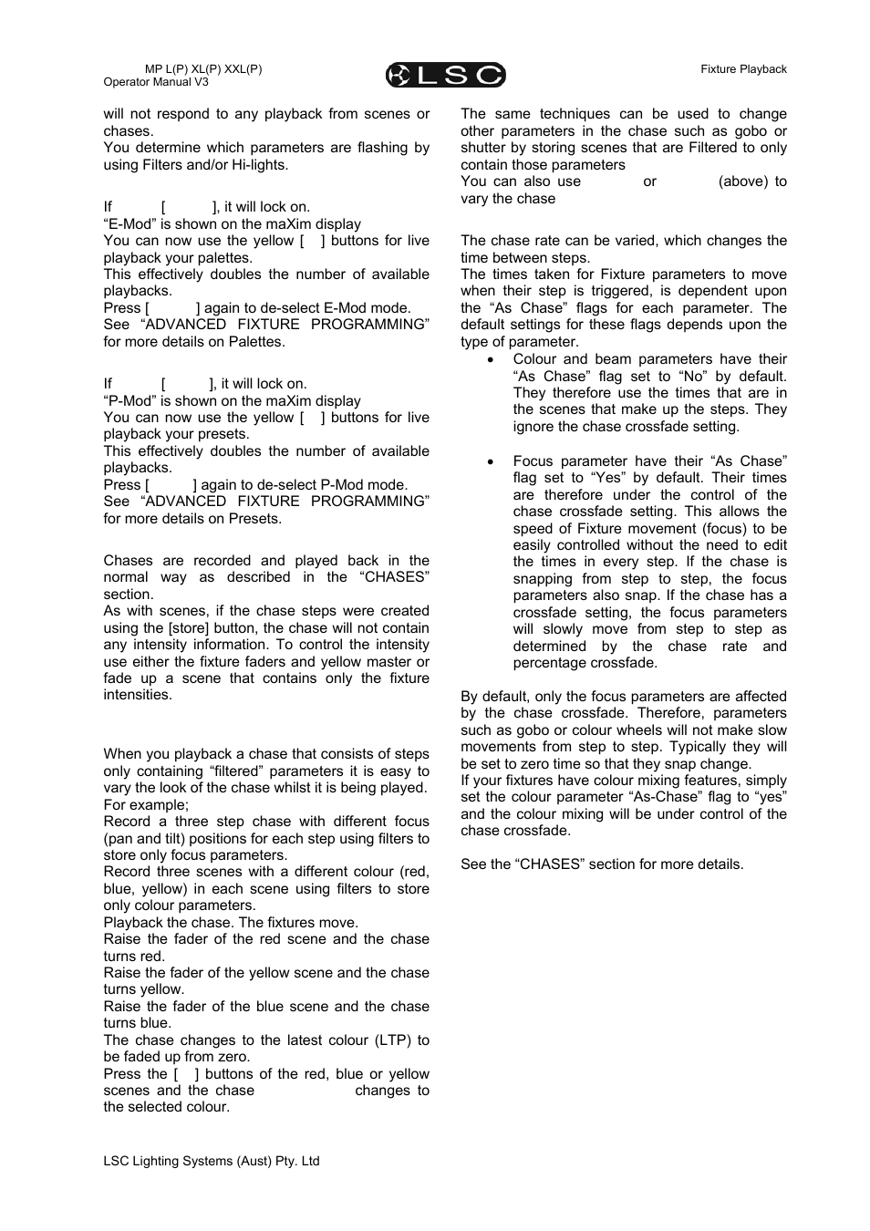 LSC Lighting maXim MP User Manual | Page 49 / 84