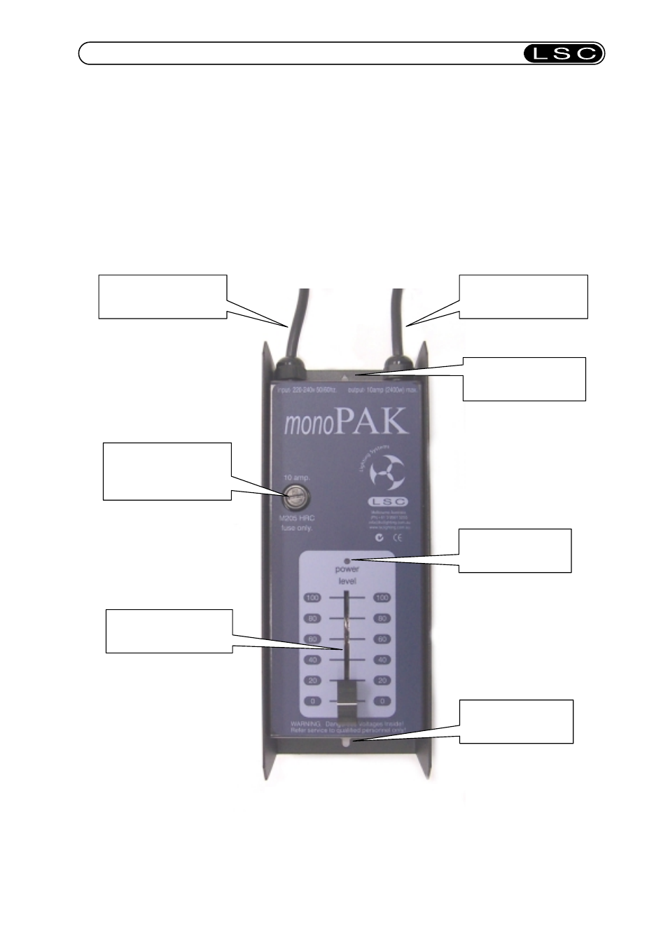 LSC Lighting monoPAK User Manual | Page 2 / 4